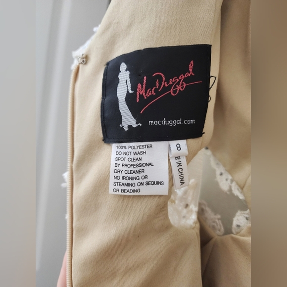 Mac Duggal elegant sheer sequined embellished mini dress - Picture 5 of 5